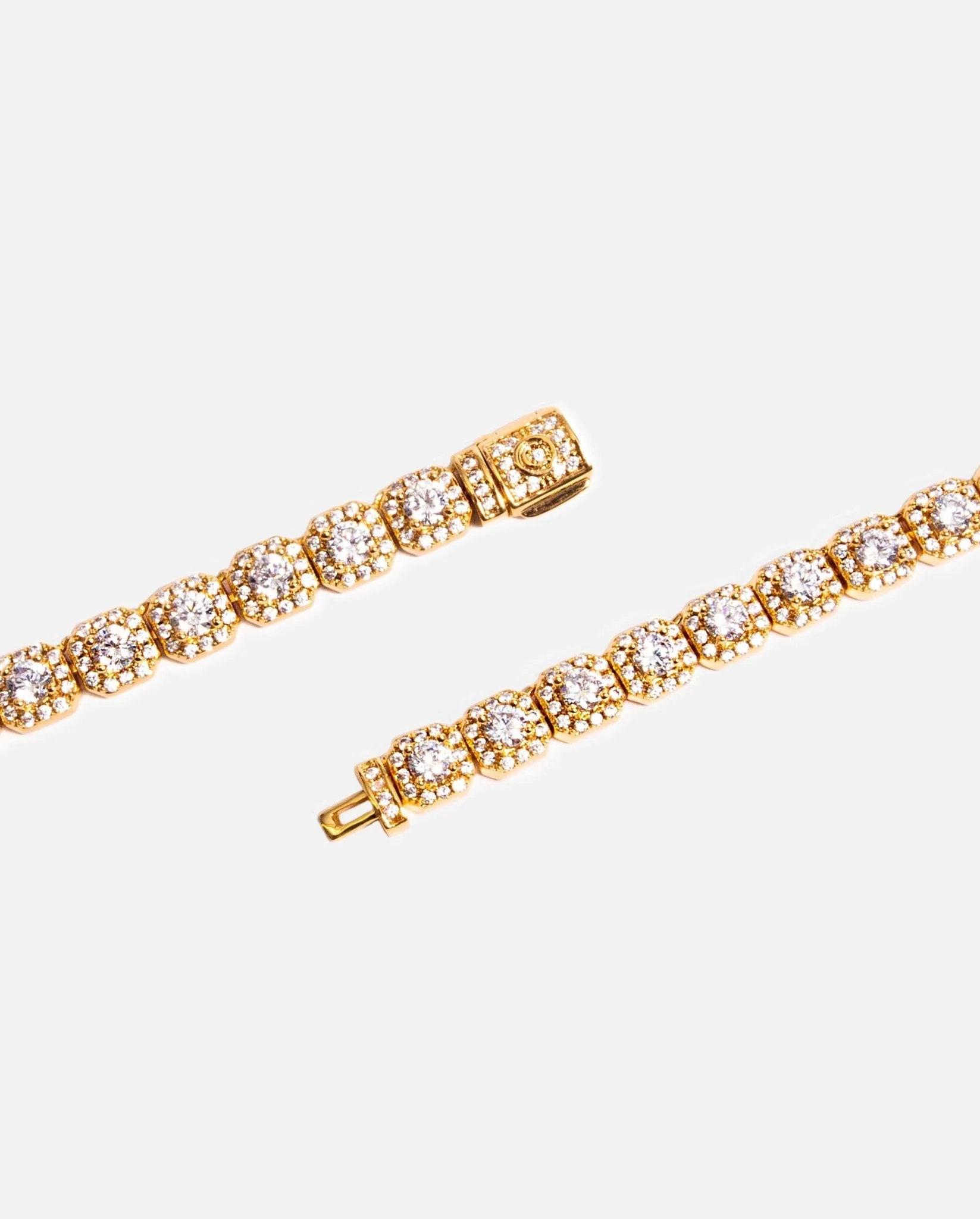 7mm Clustered Tennis Chain - Gold - Image 3