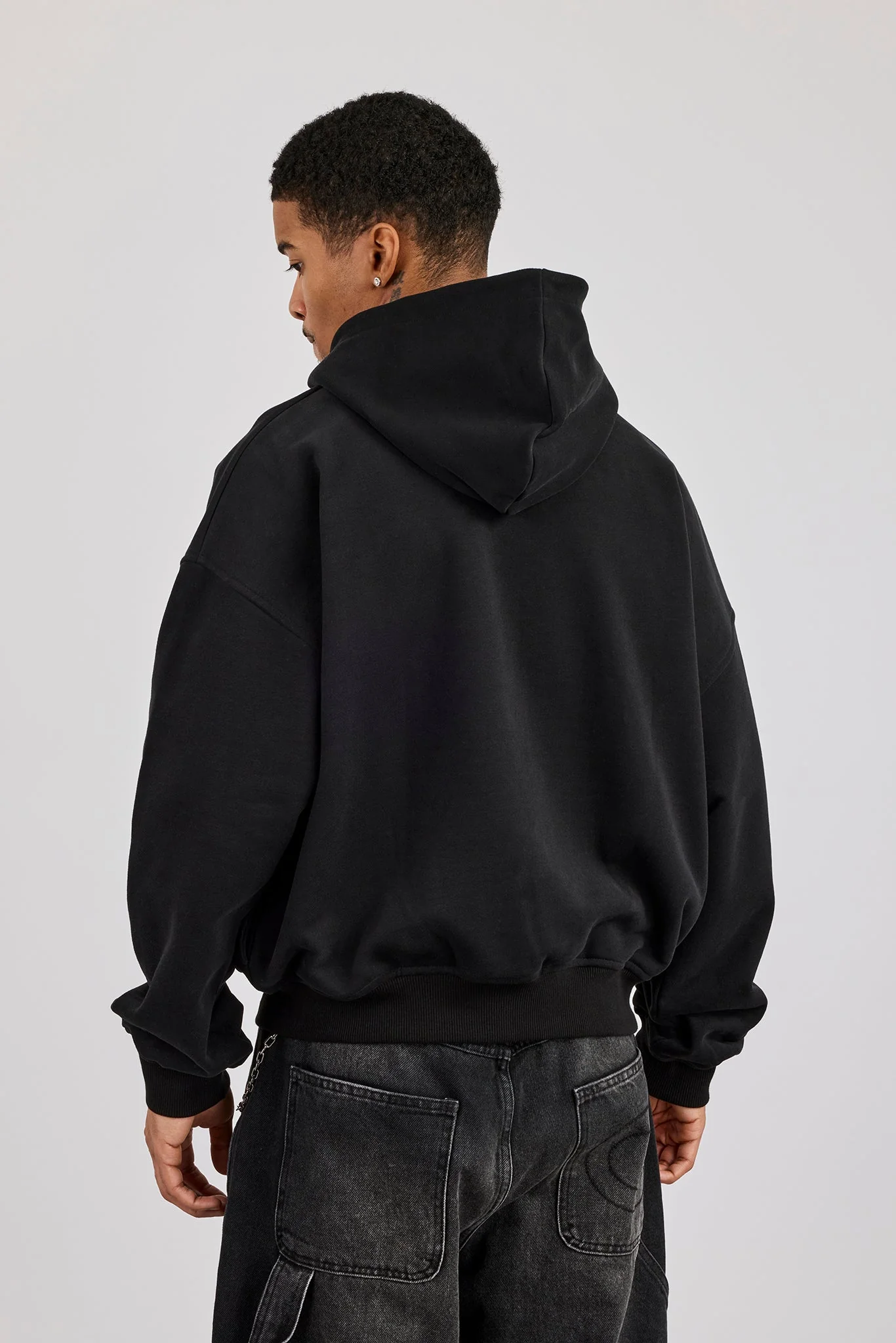 Cernucci Studios Text Print Zip Hoodie - Black - Image 3