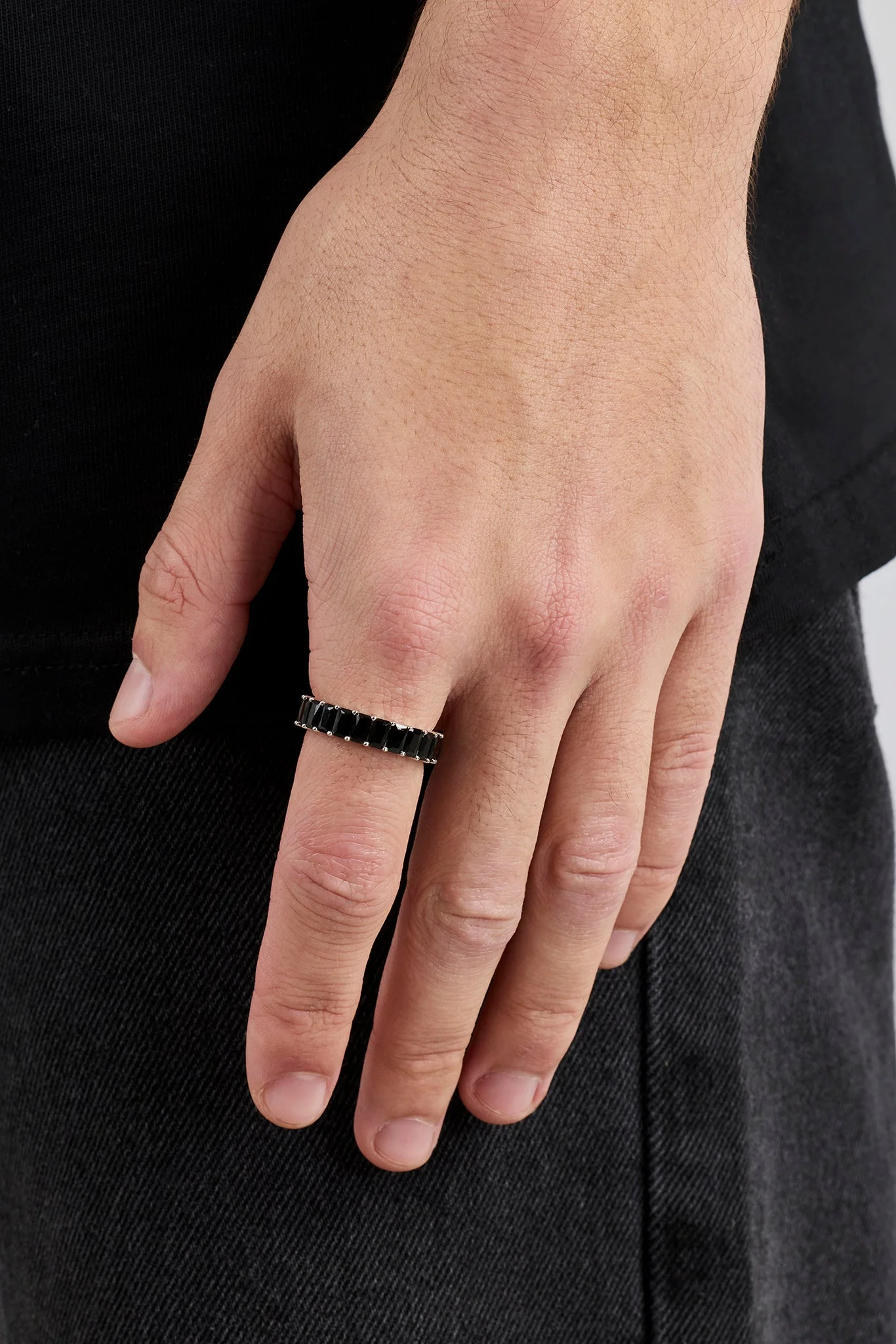 Iced Black Tennis Ring - 5mm - Image 3