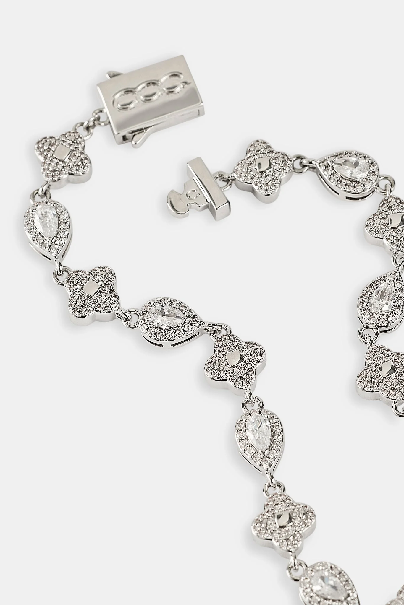 Iced Motif & Pear Gemstone Bracelet - 6mm - Image 3