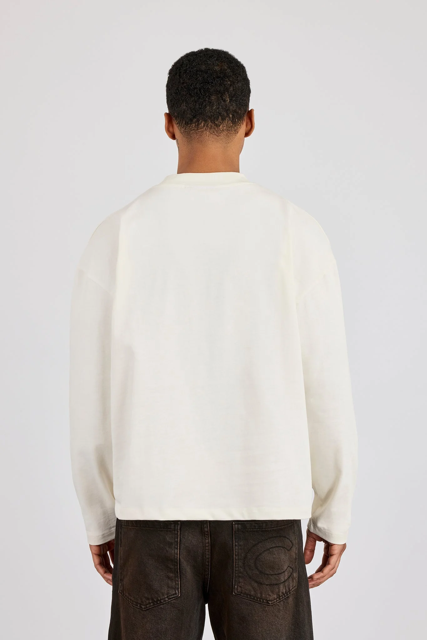 Long Sleeve Cernucci Studios Chain T-Shirt - Off White - Image 3