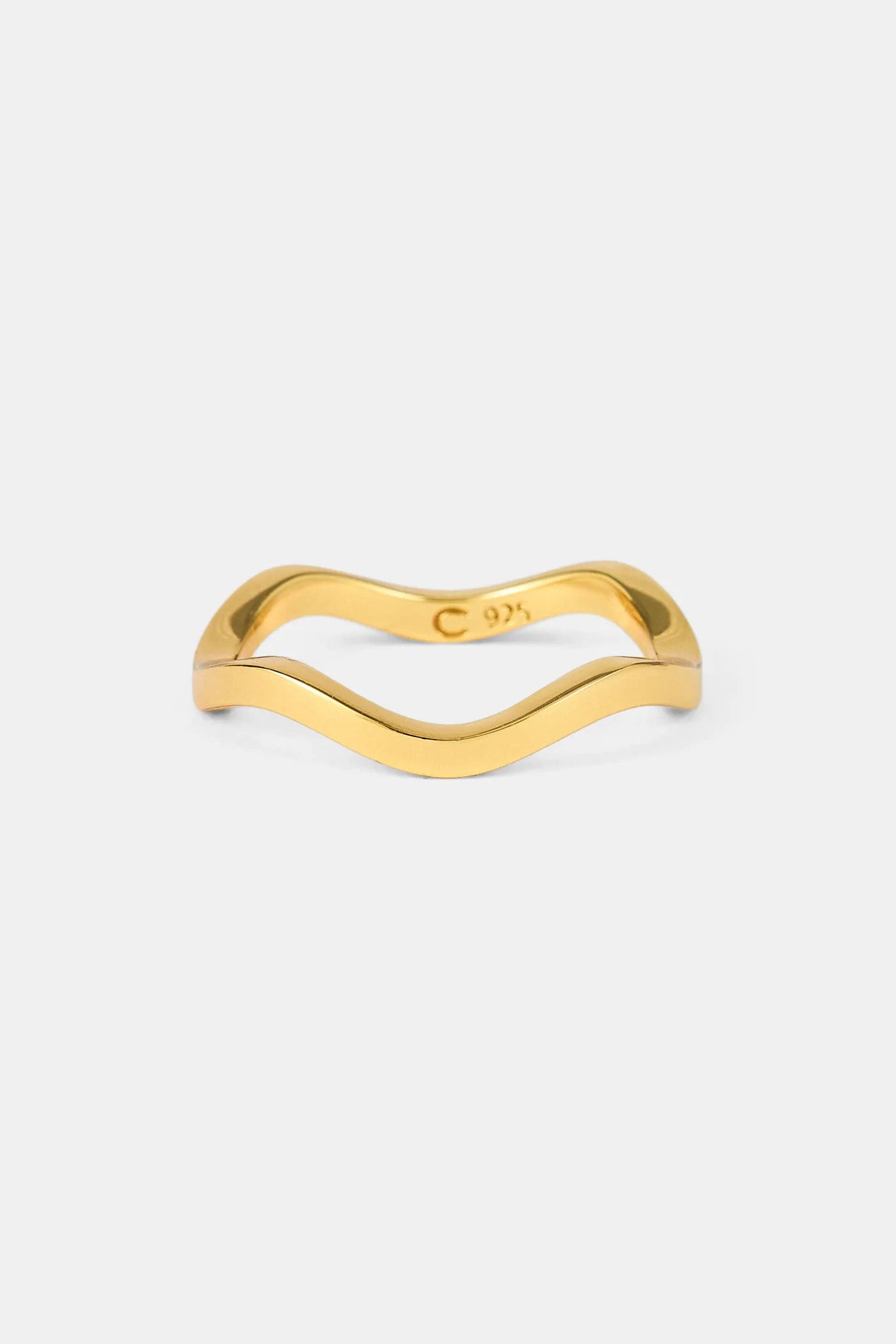 Polished Asymmetric Band Ring - 2mm - Gold - Image 3