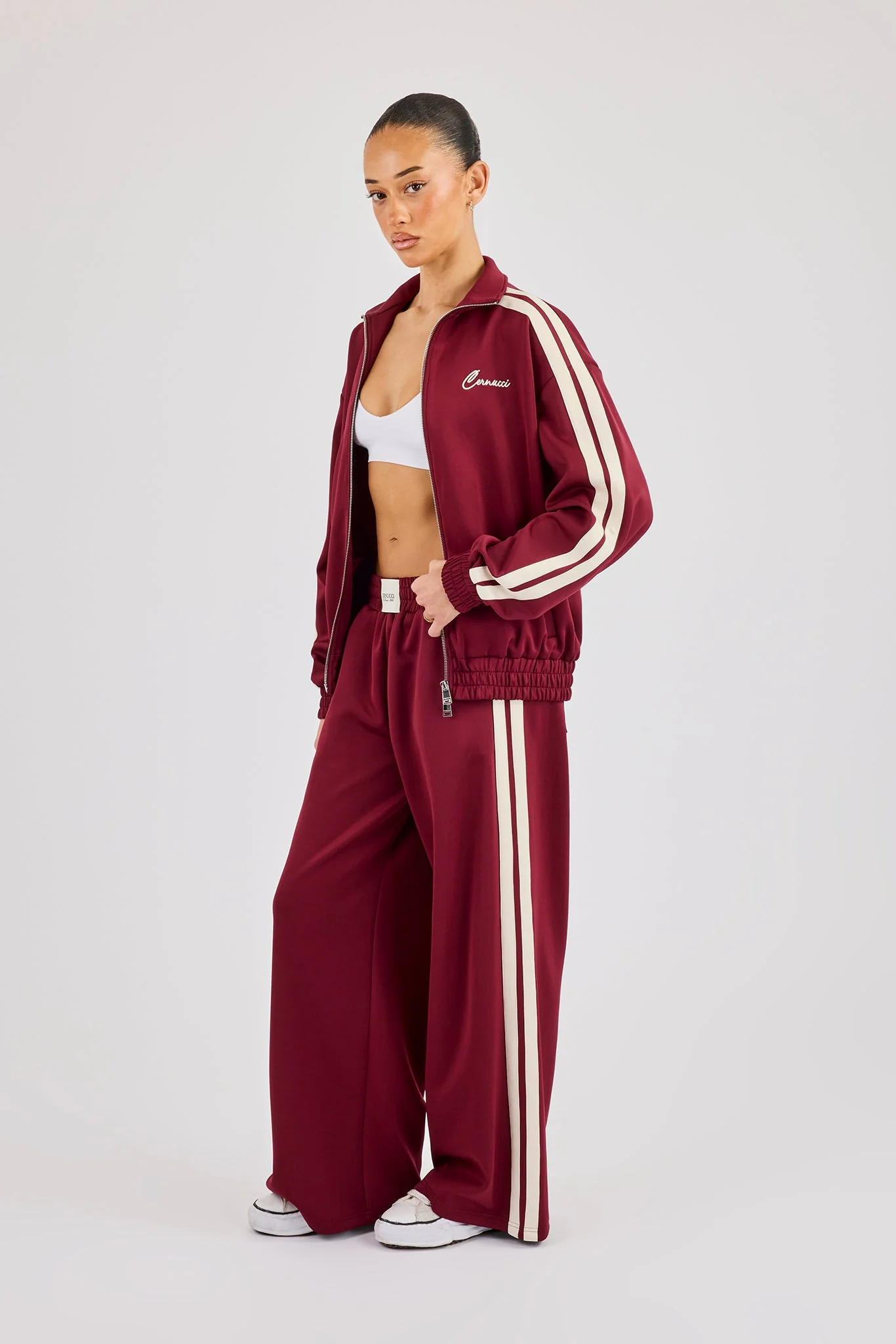 Super Baggy Taping Pant - Burgundy - Image 4