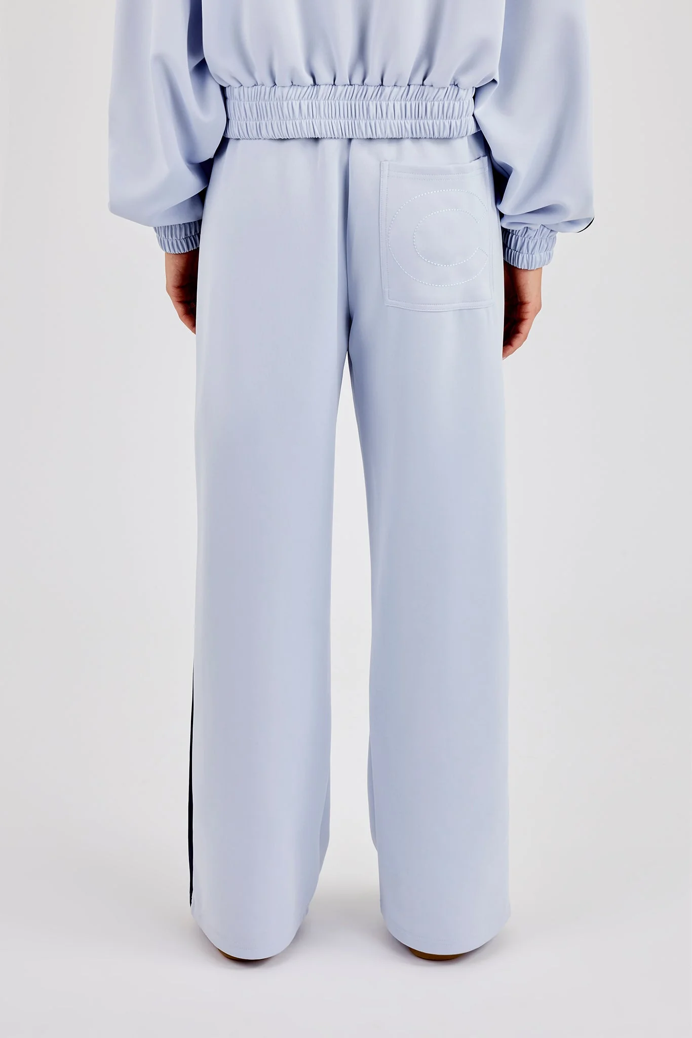 Taping Wide Leg Track Pant - Light Blue - Image 3