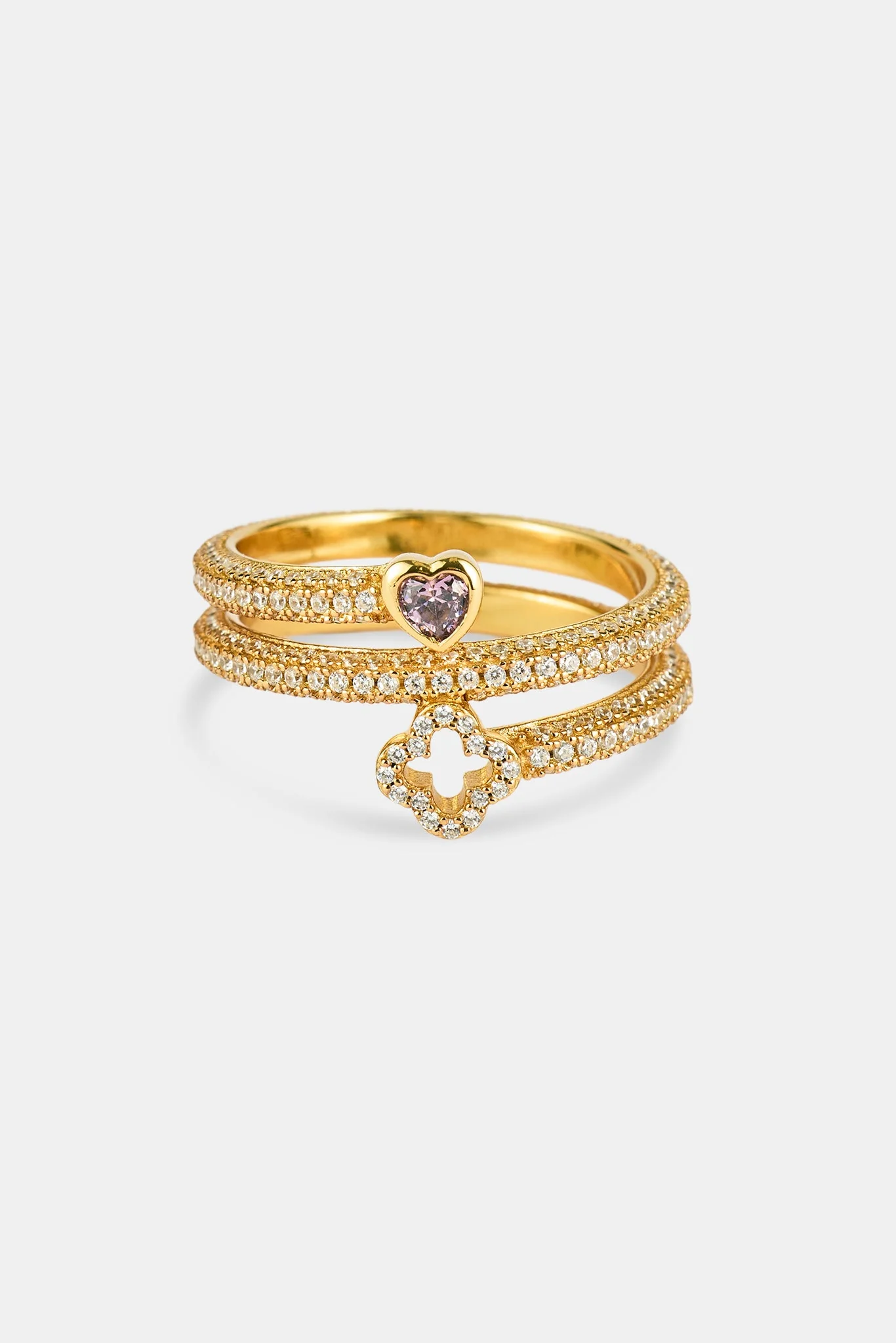 Twist Heart & Motif Ring - 6mm - Gold - Image 3