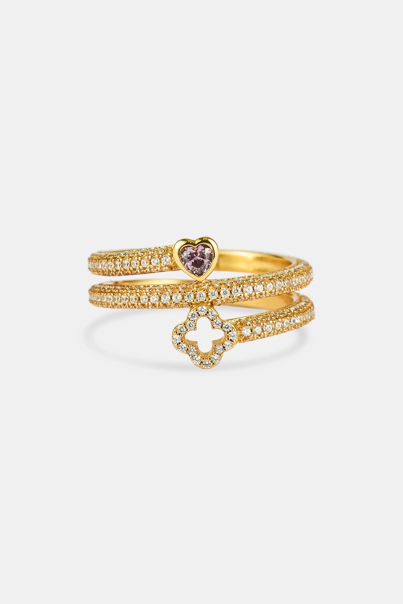 Twist Heart & Motif Ring - 6mm - Gold - Image 4