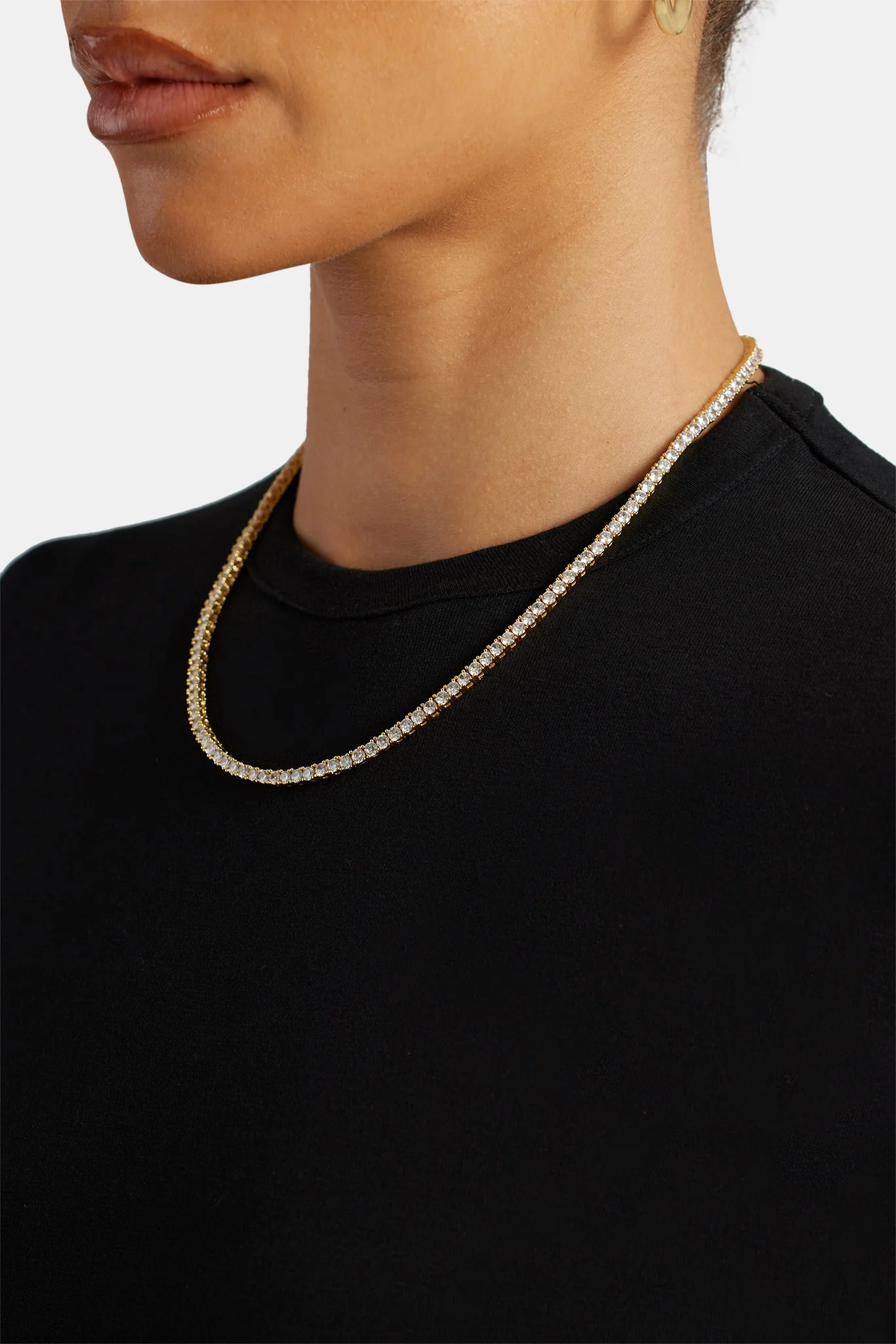 Womens 3mm Gold Plated Tennis Chain - Image 4