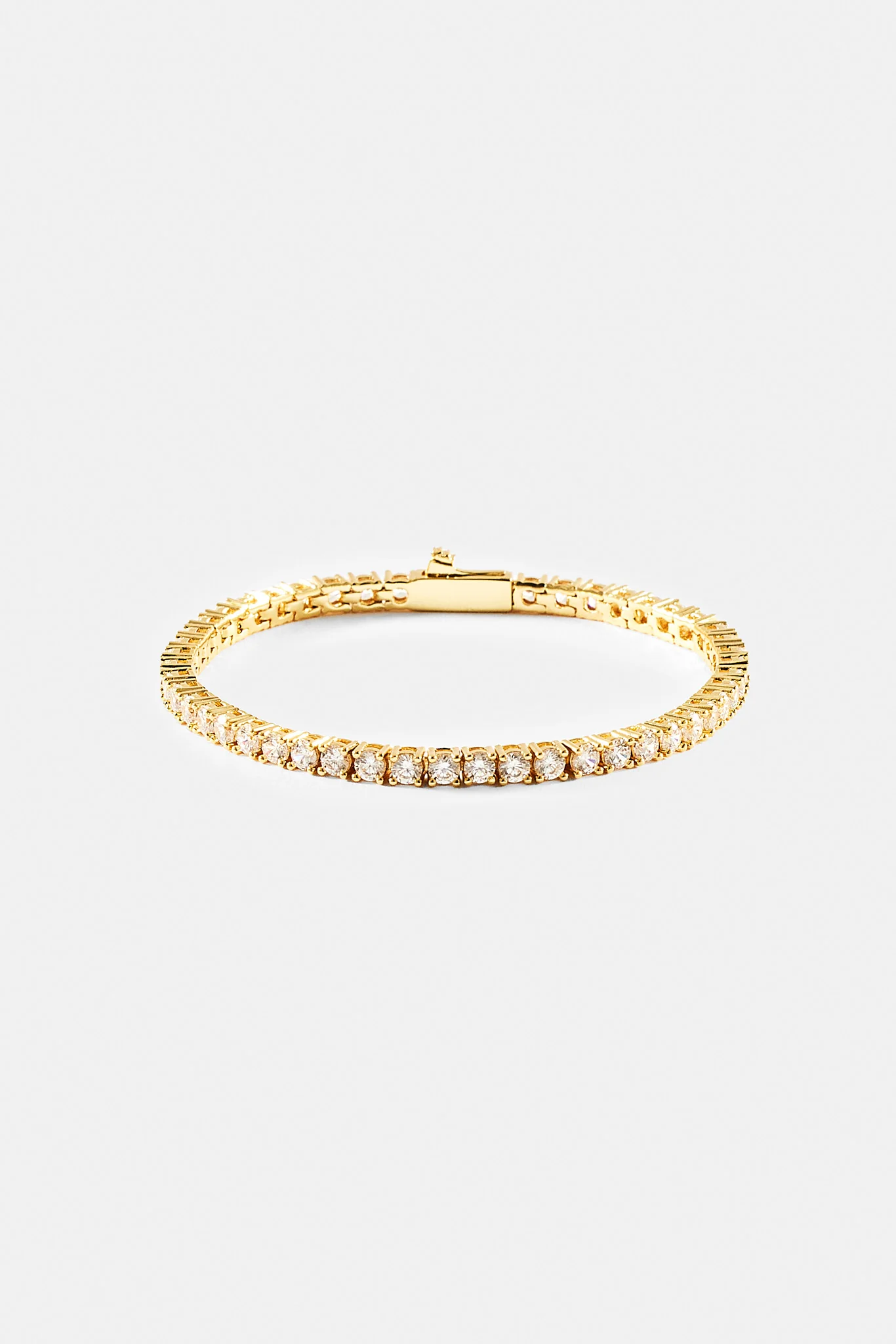 Womens 3mm Tennis Bracelet - Gold - Image 3