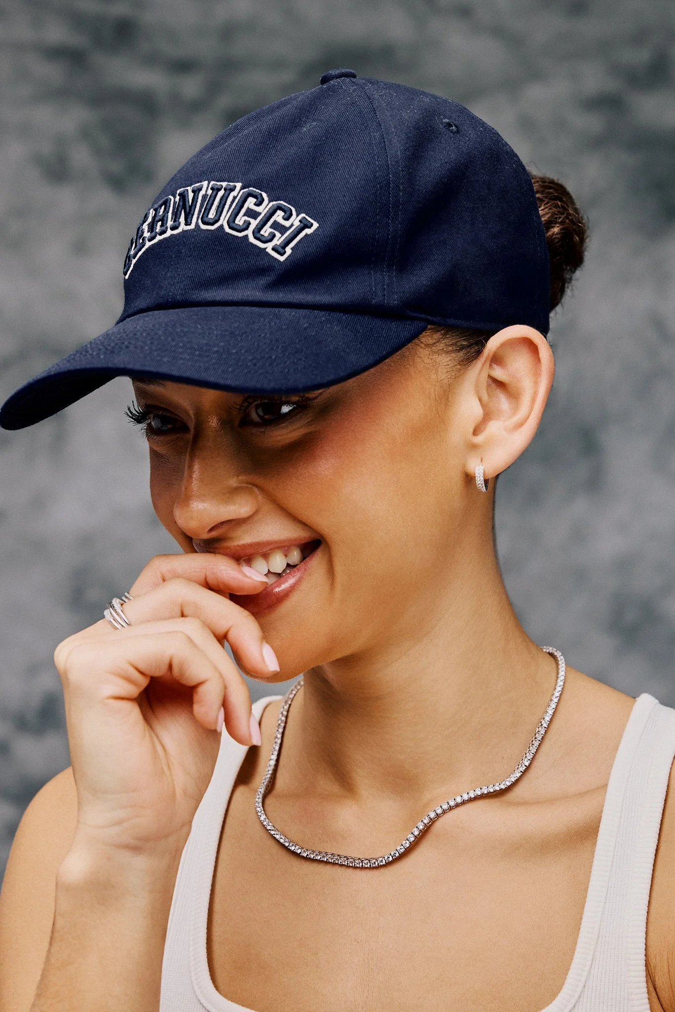 Womens Embroidered Cap - Navy - Image 4